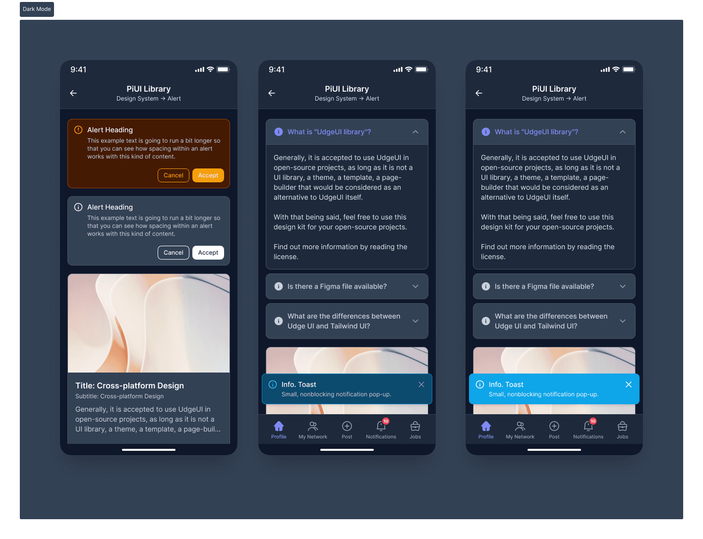 PiUI Alert - Dark mode